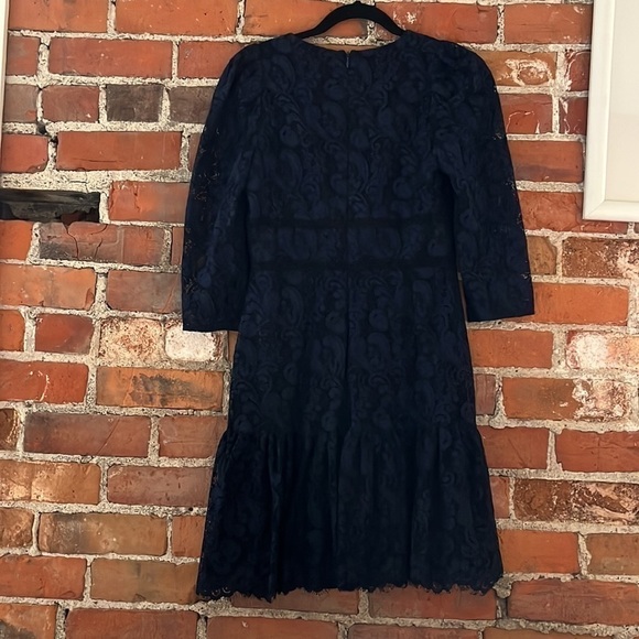 Shoshanna Miran Navy Blue Lace Puff Sleeve Dress size 4 - Picture 9 of 9